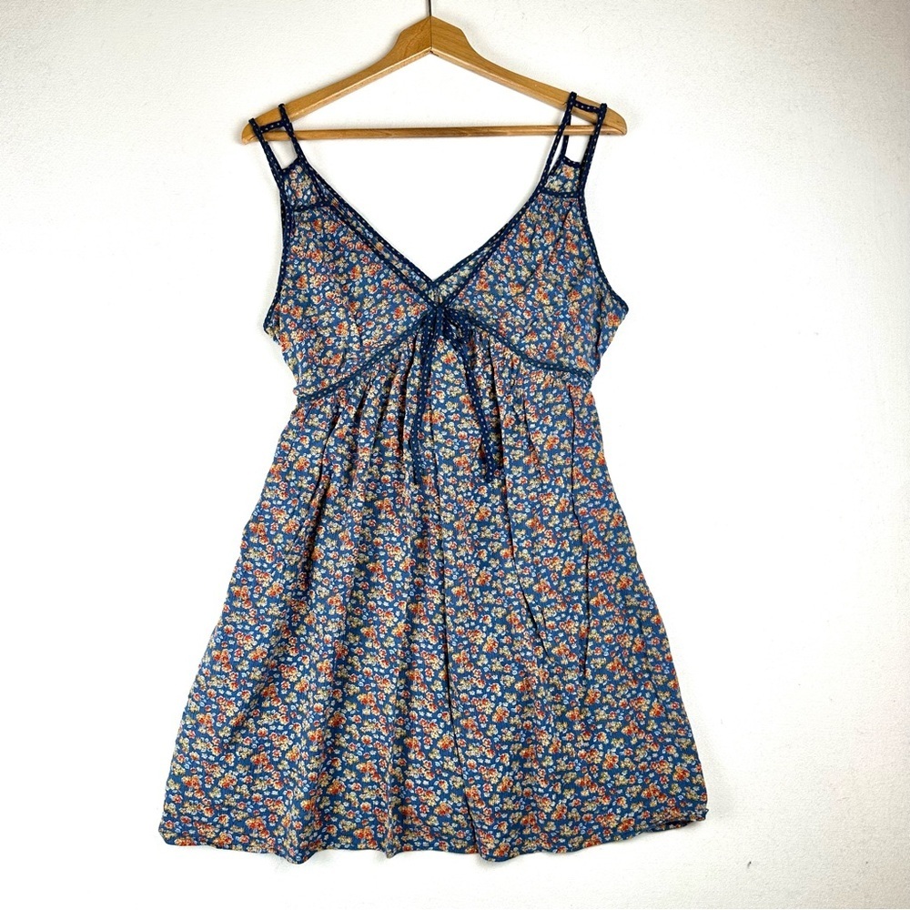 Floral Babydoll Tie Back Mini Dress Coquette Beach Resort